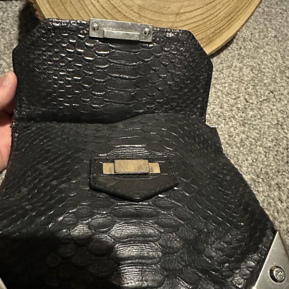 Alexander Wang Marion Python Embossed Black Silve… - image 6